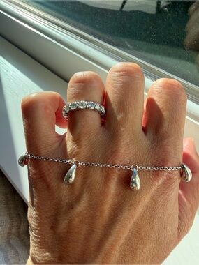 Authentic Tiffany & Co. Silver 5 Teardrop Charm Bracelet by Elsa Perreti ❤️